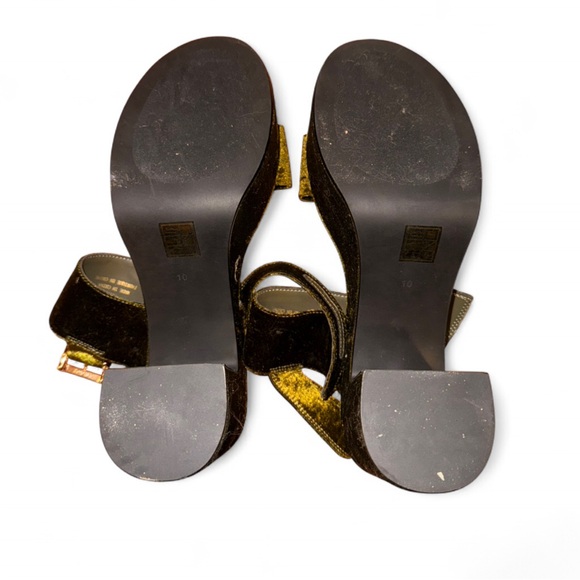 JEFFREY CAMPBELL Moody Platform Sandal in olive velvet - Picture 8 of 8